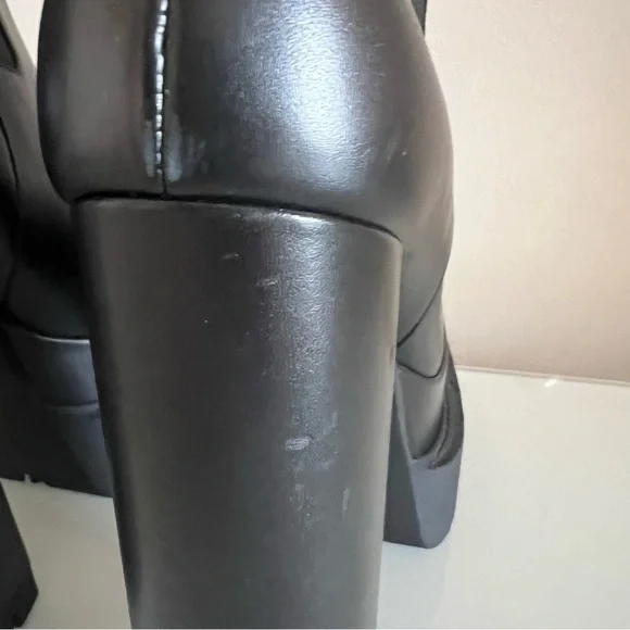 VERSACE | Black block platform aevitas Versace lug sole designer leather boot - Picture 12 of 16